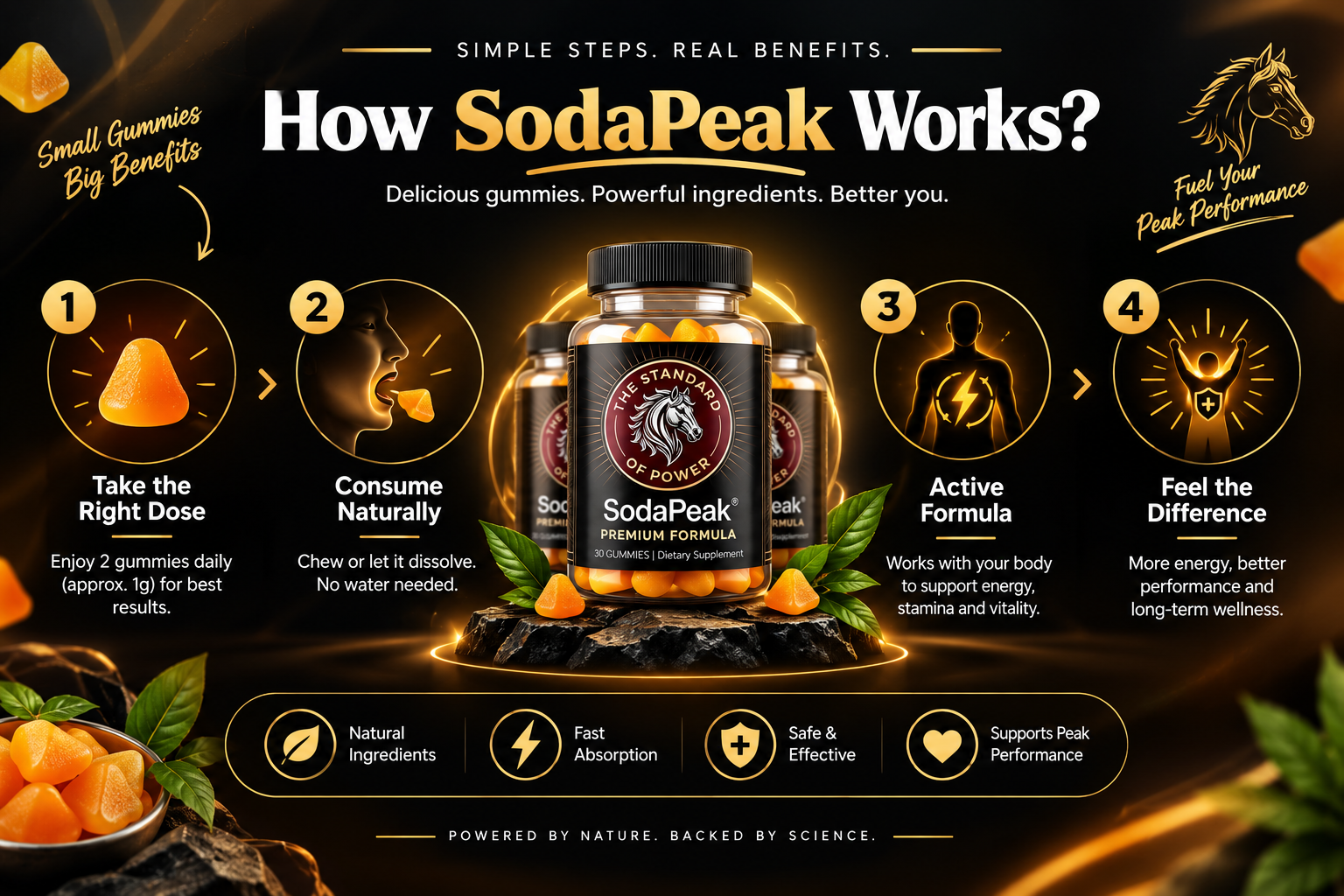How SodaPeak works — four-step daily routine